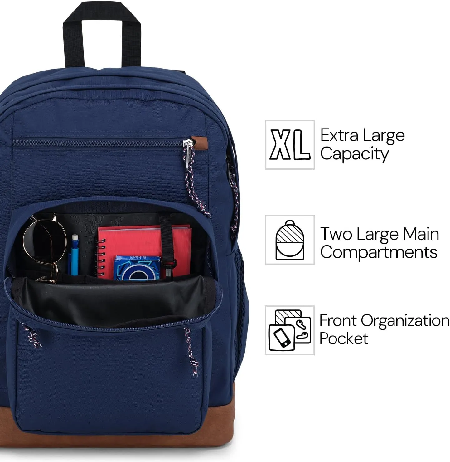 JanSport Cool Backpack, with 15-inch Laptop Sleeve - Large Computer Bag Rucksack with 2 Compartments, Ergonomic Straps, Purple Petals
