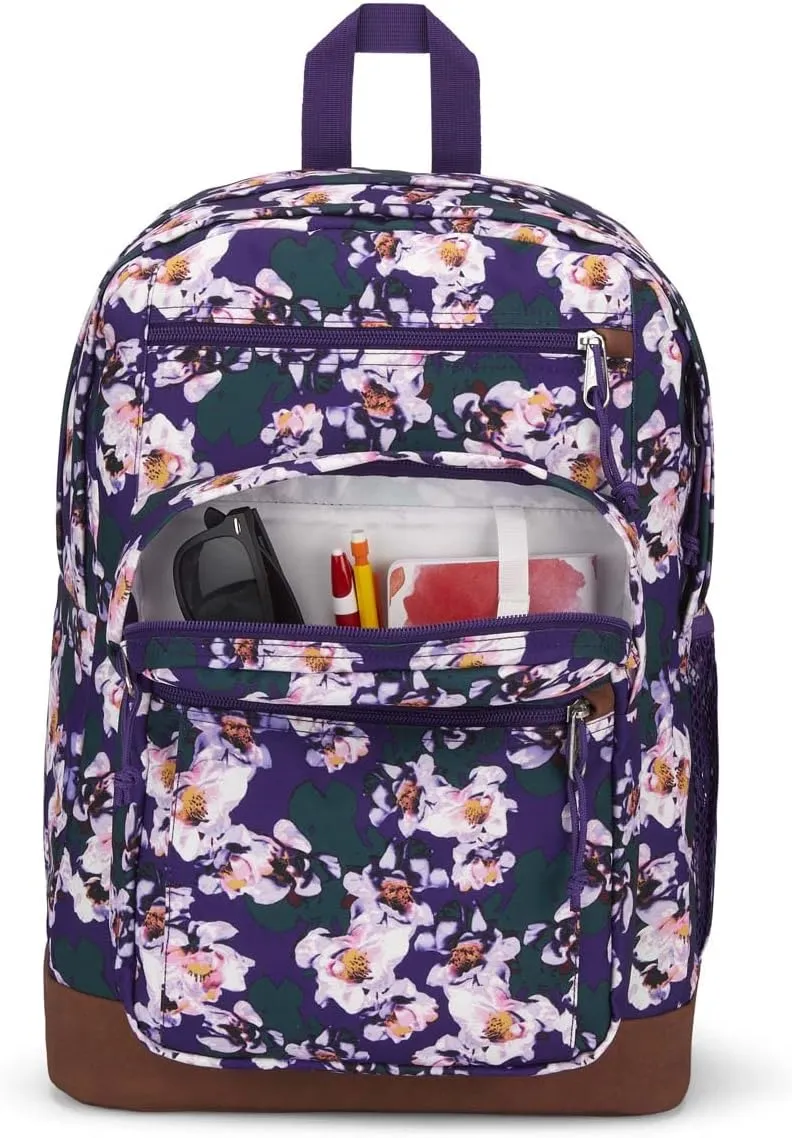 JanSport Cool Backpack, with 15-inch Laptop Sleeve - Large Computer Bag Rucksack with 2 Compartments, Ergonomic Straps, Purple Petals