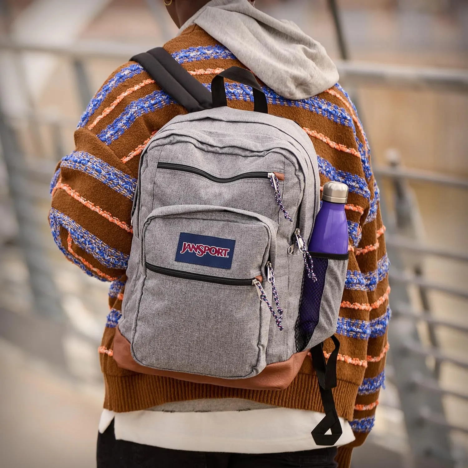 JanSport Cool Backpack, with 15-inch Laptop Sleeve - Large Computer Bag Rucksack with 2 Compartments, Ergonomic Straps, Purple Petals