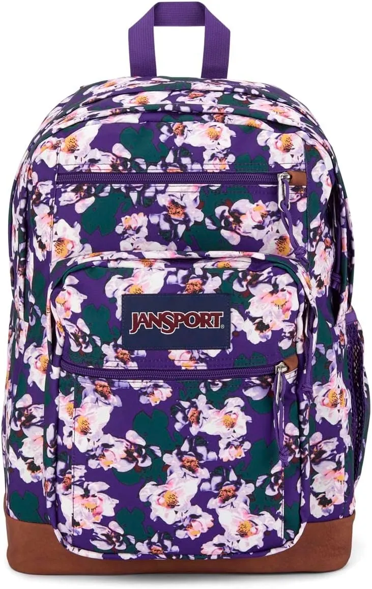 JanSport Cool Backpack, with 15-inch Laptop Sleeve - Large Computer Bag Rucksack with 2 Compartments, Ergonomic Straps, Purple Petals