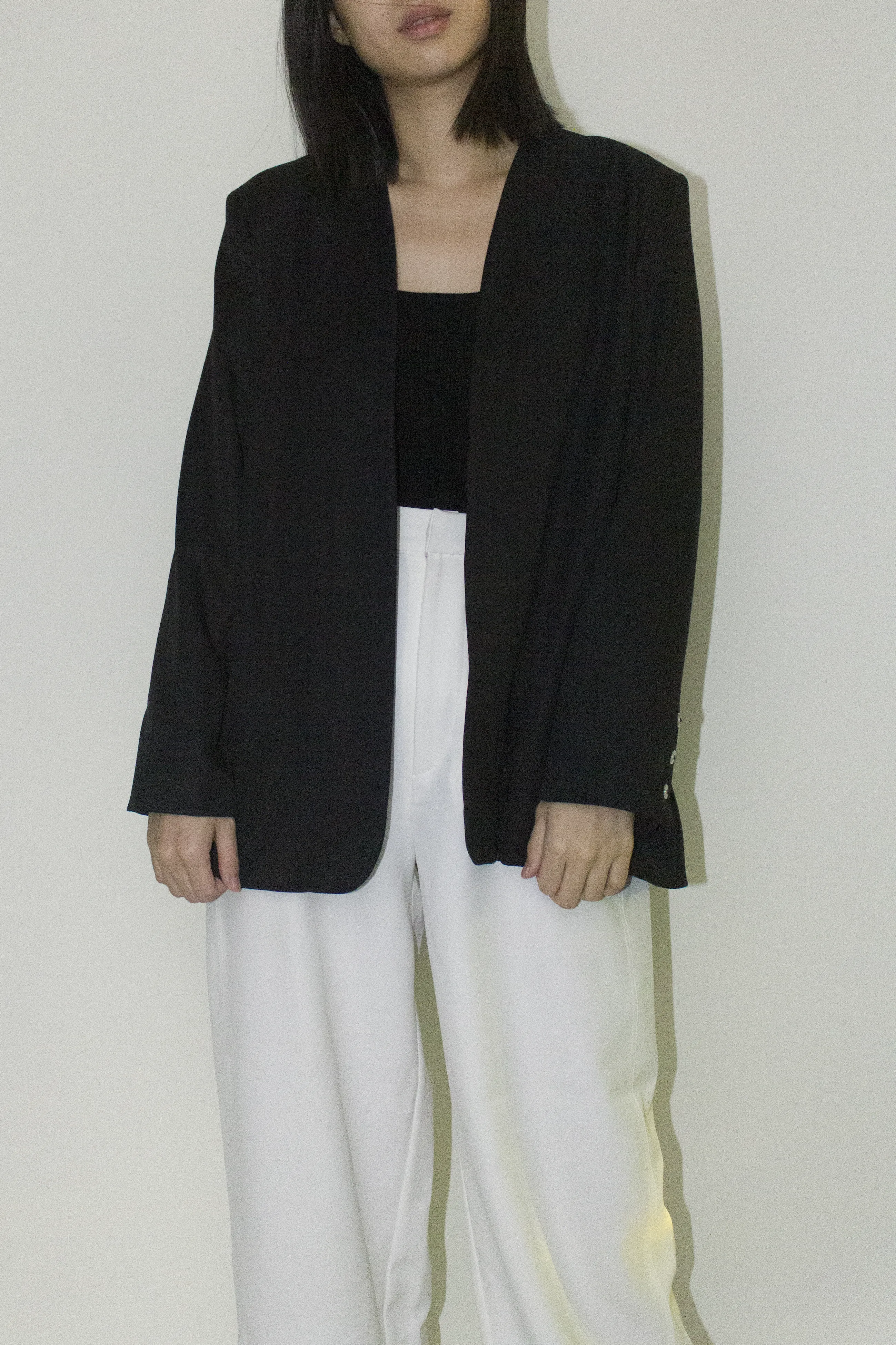 Japanese Twill Tailored Blazer in Black