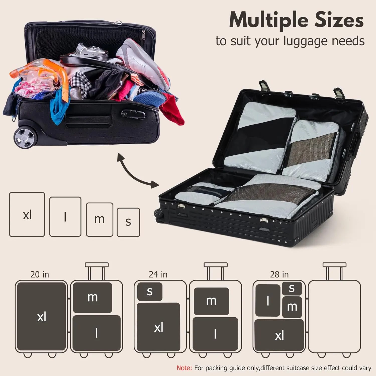 Jetsetta Extra Large Compression Packing Cubes with Mesh and laundry bag, Expandable Suitcase and Luggage Organizers for Travel AccessoriesGrey 5 Set)