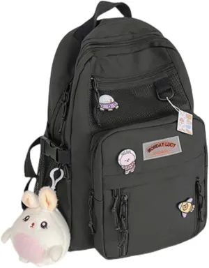 Kawaii Large aesthetic Bookbags for Girl Students Back to school Laptop Backpacks 15.6 Inch School Bag with Cute 12.6inx5.1inx16.9in