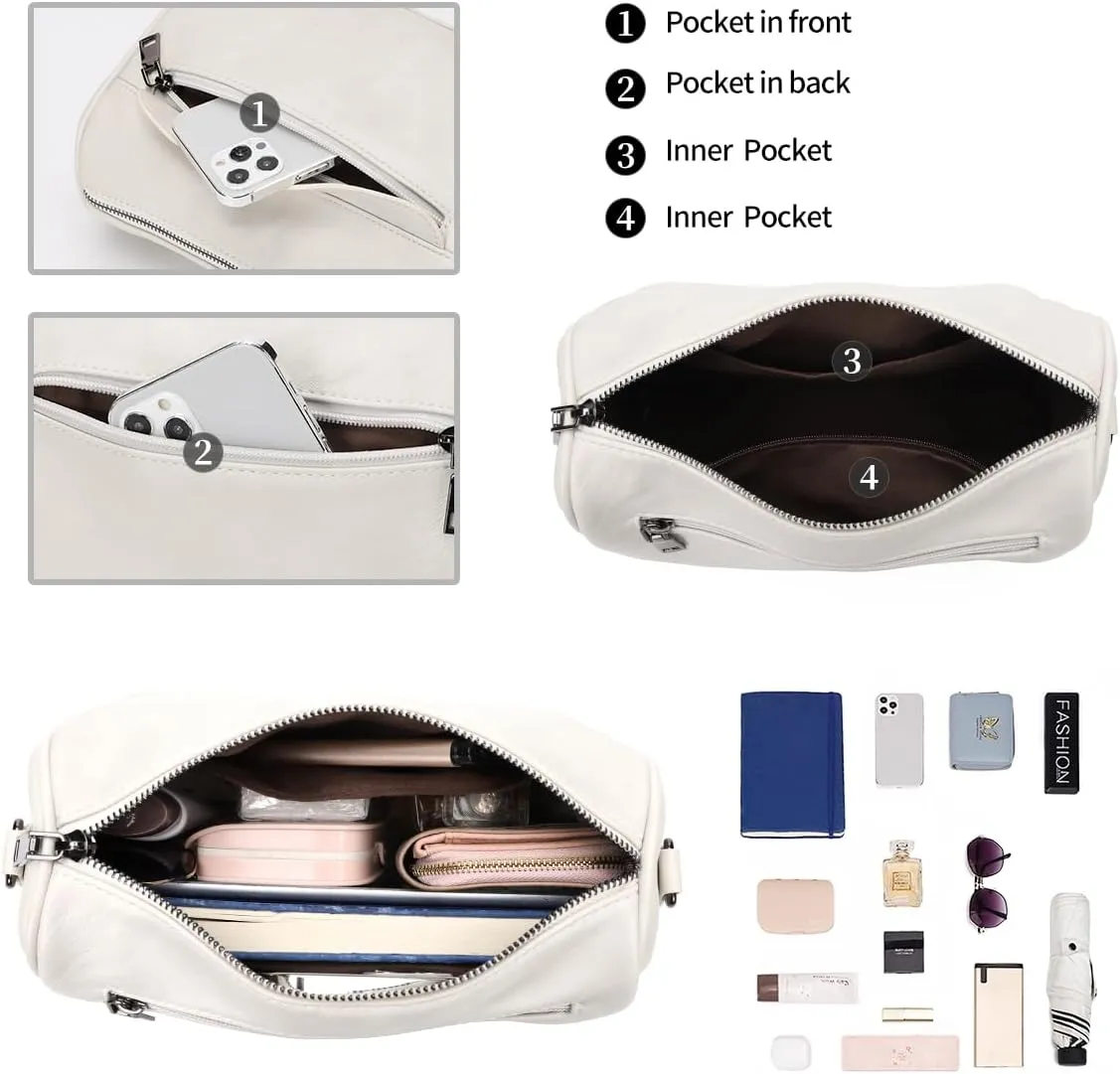 KL928 Crossbody Purses for Women Shoulder Bags with 2 Straps,Black