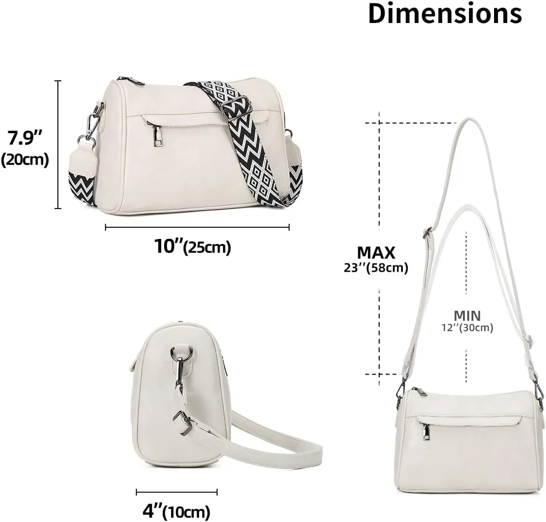 KL928 Crossbody Purses for Women Shoulder Bags with 2 Straps,Black