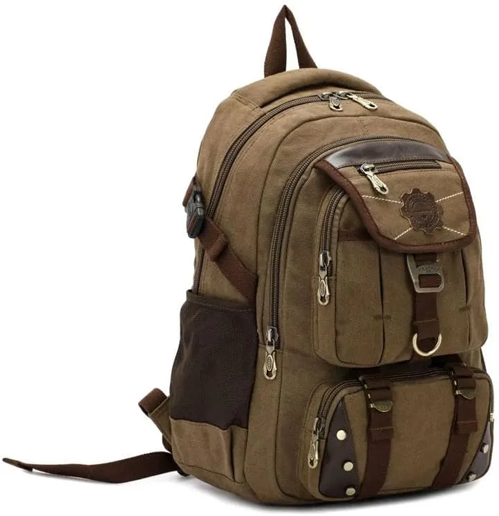 KOSTEN Backpack Men's Backpack Canvas Men's Travel Bags Large Capacity Travel 14 '' Laptop Backpack Bag-Army Green