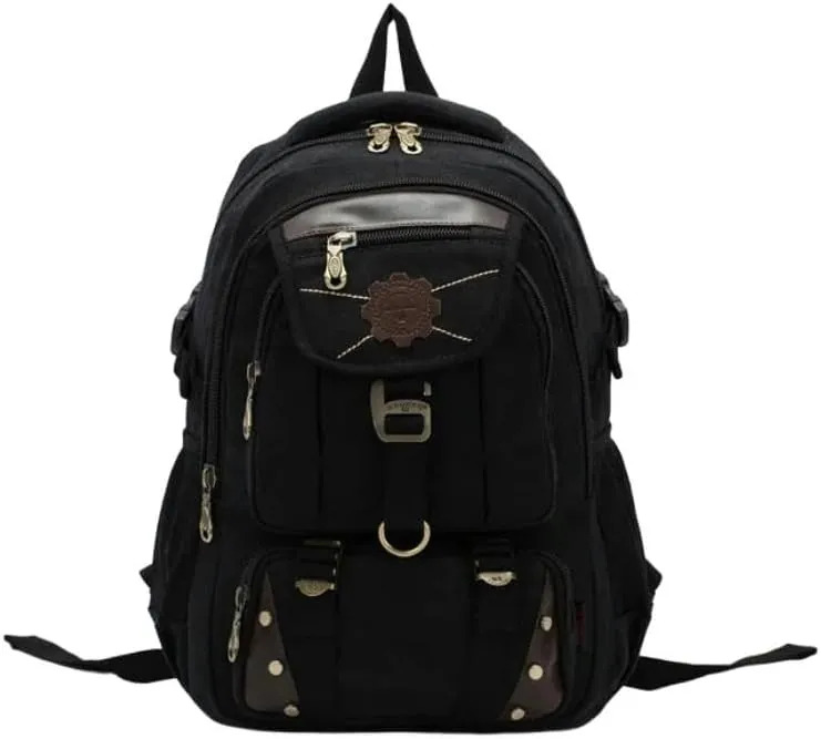 KOSTEN Backpack Men'S Backpack Canvas Men'S Travel Bags Large Capacity Travel 14 '' Laptop Backpack Bag-Black