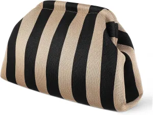 Ladies Clutch Bag Small Striped Handbag Material Elegant Evening Purse for Daily Use and Dinner Parties