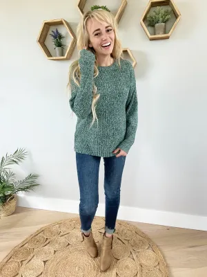Last But Not Least Sweater in Two Tone Green