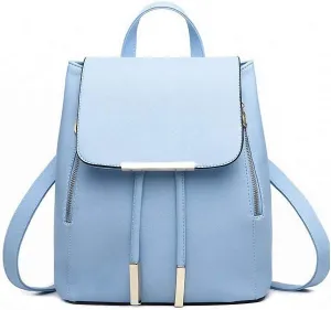 Leather Shoulder Bags Women Square Backpacks Travel Satchel Schoolbags Blue