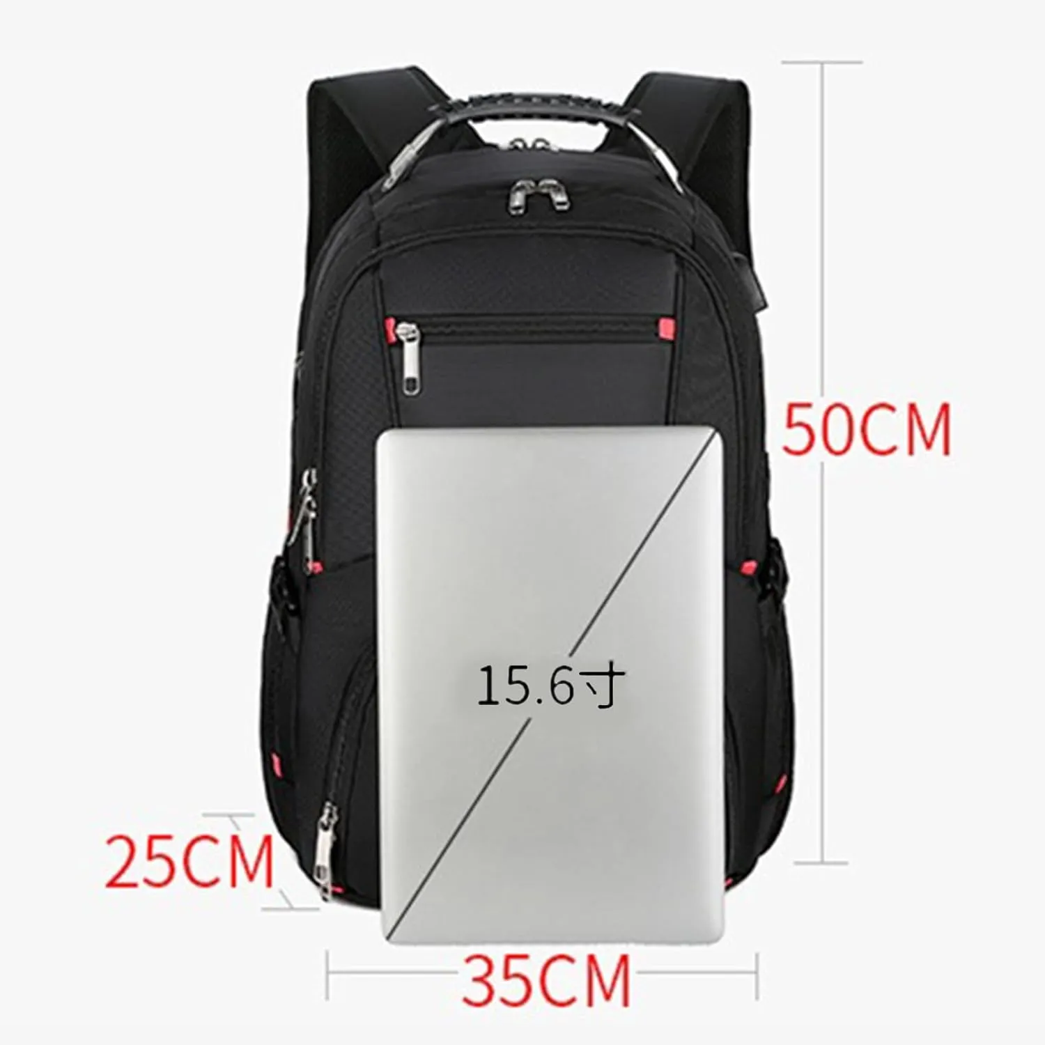 Leather Travel Backpack for Women Adjustable Shoulder Belt Zipper Backpacks Outdoor Travel Slim Laptop Backpack(Black)