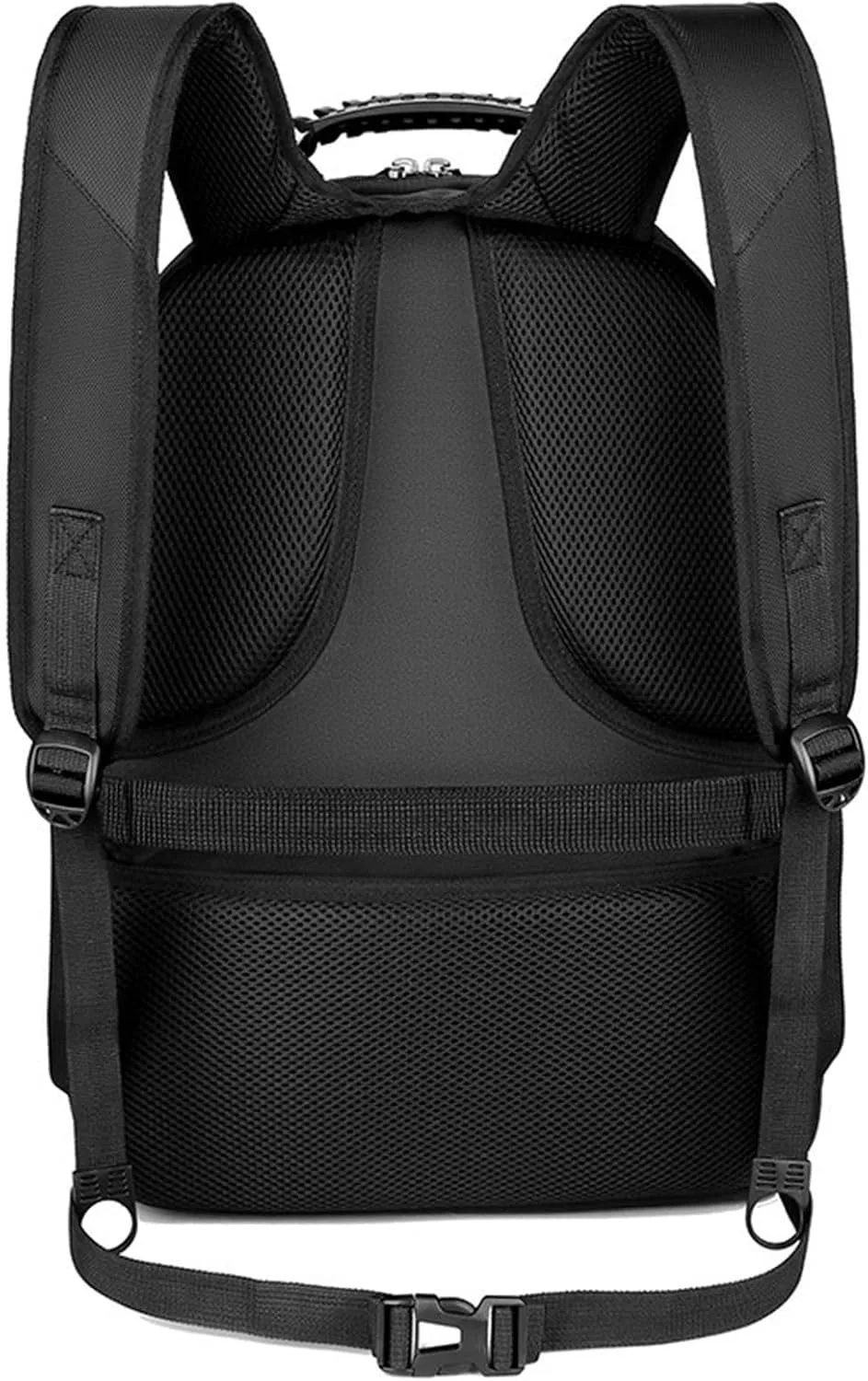 Leather Travel Backpack for Women Adjustable Shoulder Belt Zipper Backpacks Outdoor Travel Slim Laptop Backpack(Black)