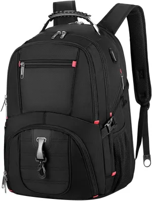 Leather Travel Backpack for Women Adjustable Shoulder Belt Zipper Backpacks Outdoor Travel Slim Laptop Backpack(Black)