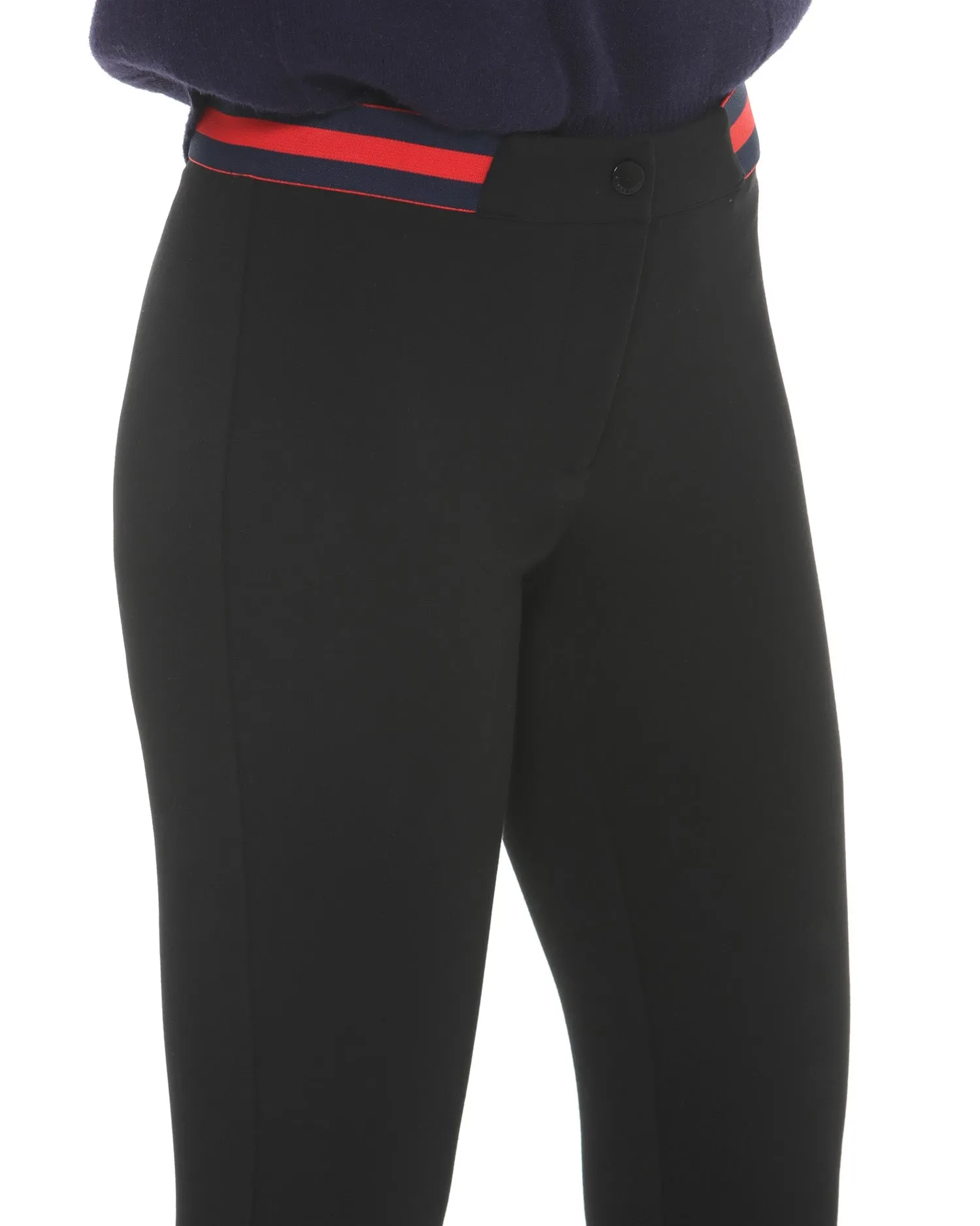 Leggings trousers red waistband