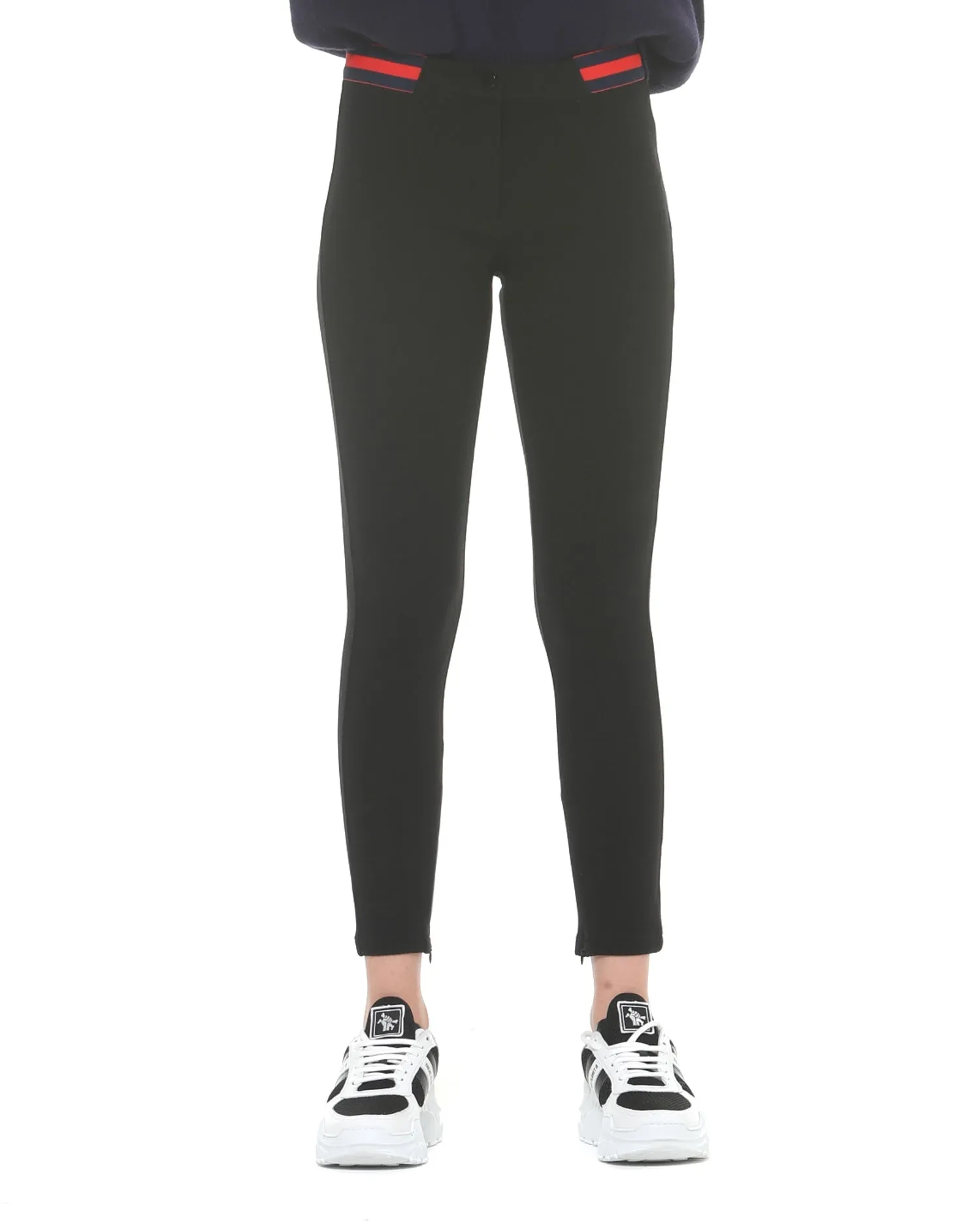 Leggings trousers red waistband
