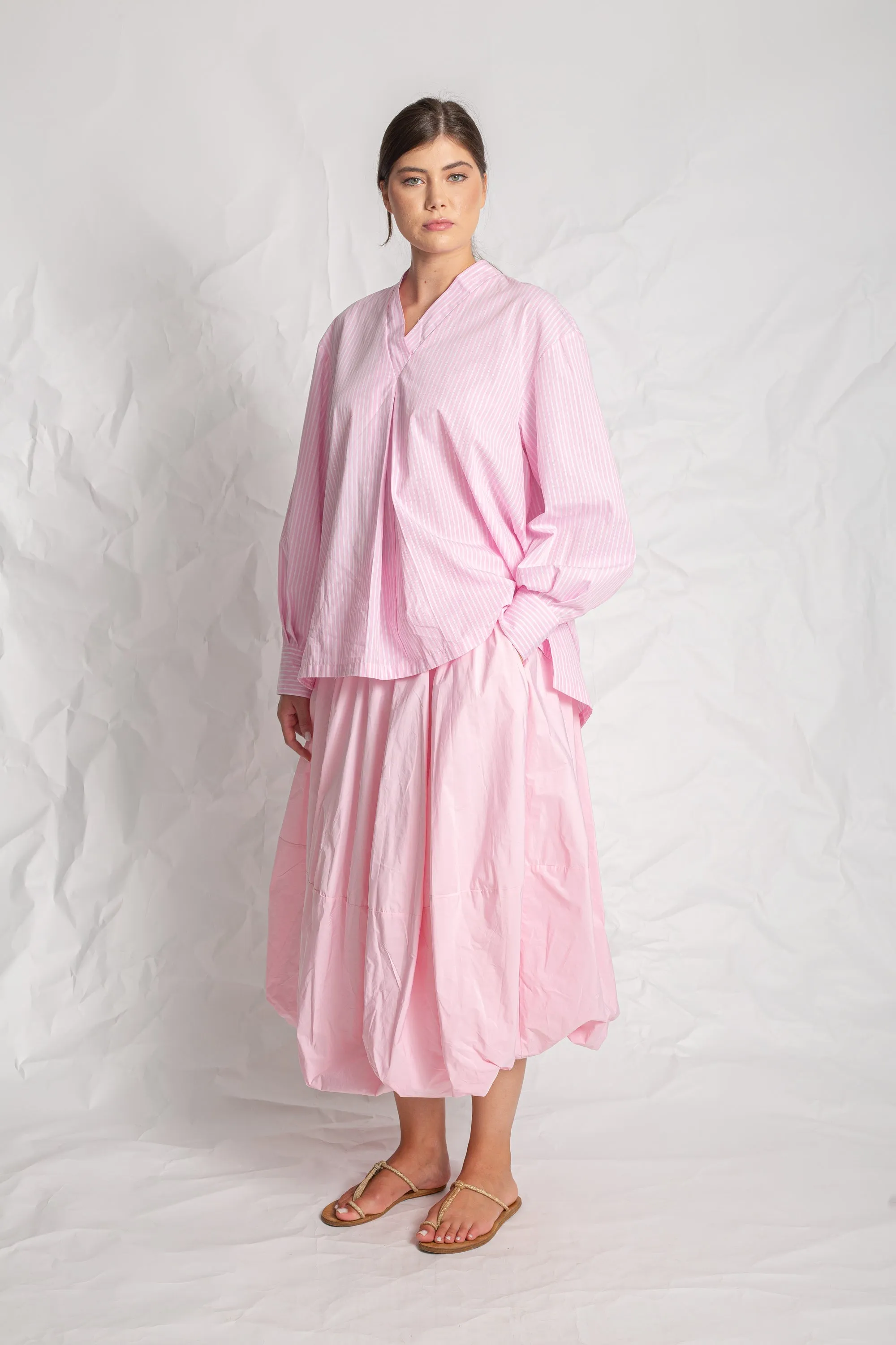 Les Filles D'Ailleurs White/Pink Stripes Top