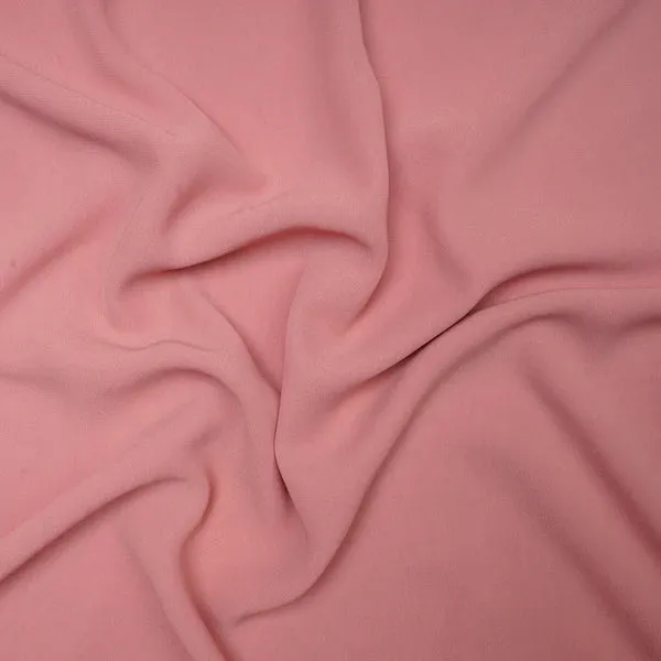 Light Rose Pink Plain Polyester Georgette Fabric (Wholesale)