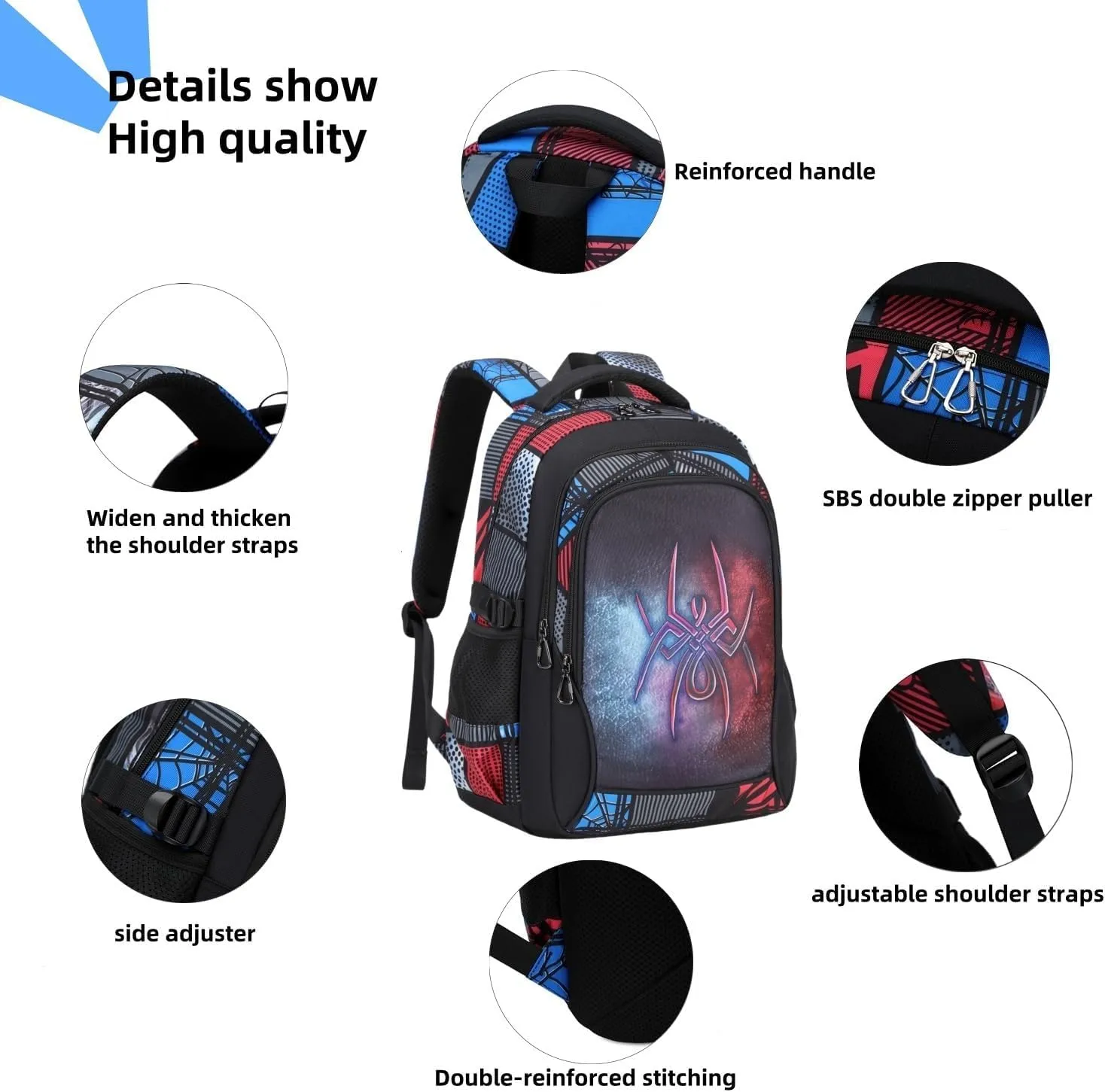 Lmwzh Backpack For Boys Kindergarten Preschool Elementary School Bags Kids Bookbag Waterproof Durable Spider16Inch