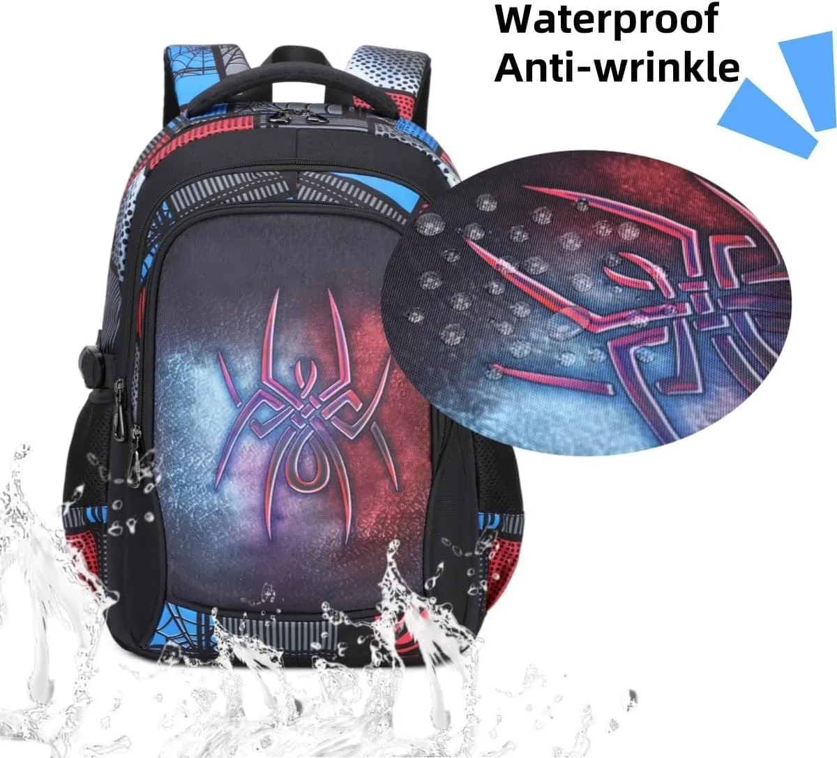 Lmwzh Backpack For Boys Kindergarten Preschool Elementary School Bags Kids Bookbag Waterproof Durable Spider16Inch