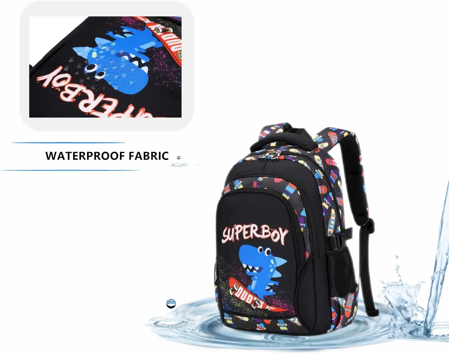 Lmwzh Backpack For Boys Kindergarten Preschool Elementary School Bags Kids Bookbag Waterproof Durable2023 Model (S-Black, Small)