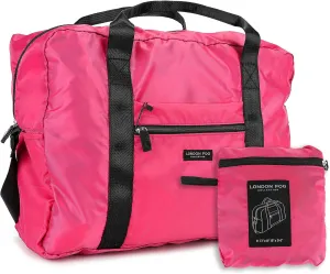 London Fog Nylon Foldable Duffle Bag, Raspberry