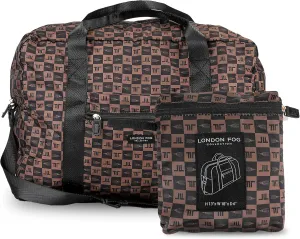 London Fog Nylon Foldable Duffle Bag | Space-Saving | Nylon dufflebag | Compact Pouch | Adjustable Strap | Versatile Carry | Durable | Perfect for Travel & Gym
