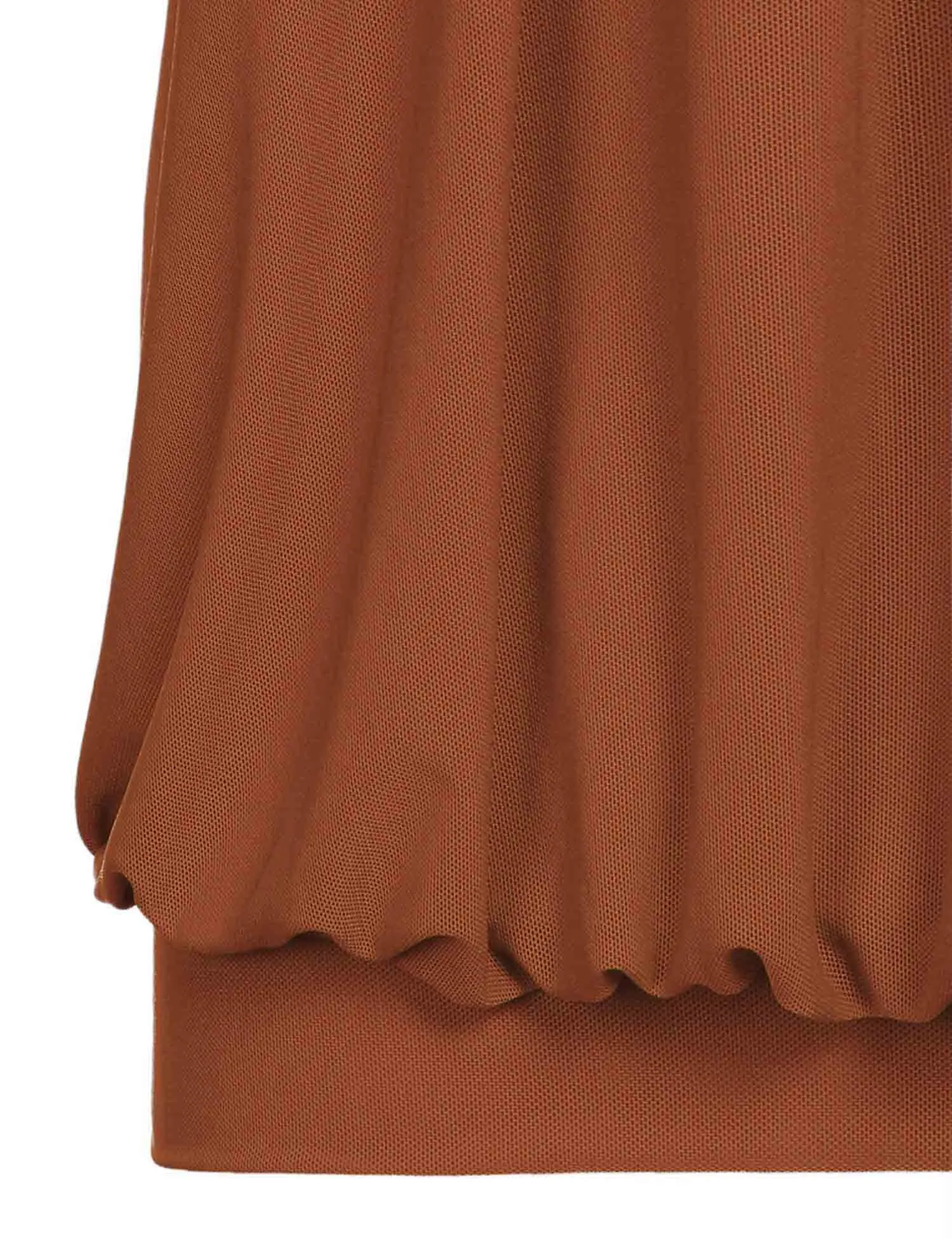 Long Sleeve Scoop Neck Pleated Front  Blouse