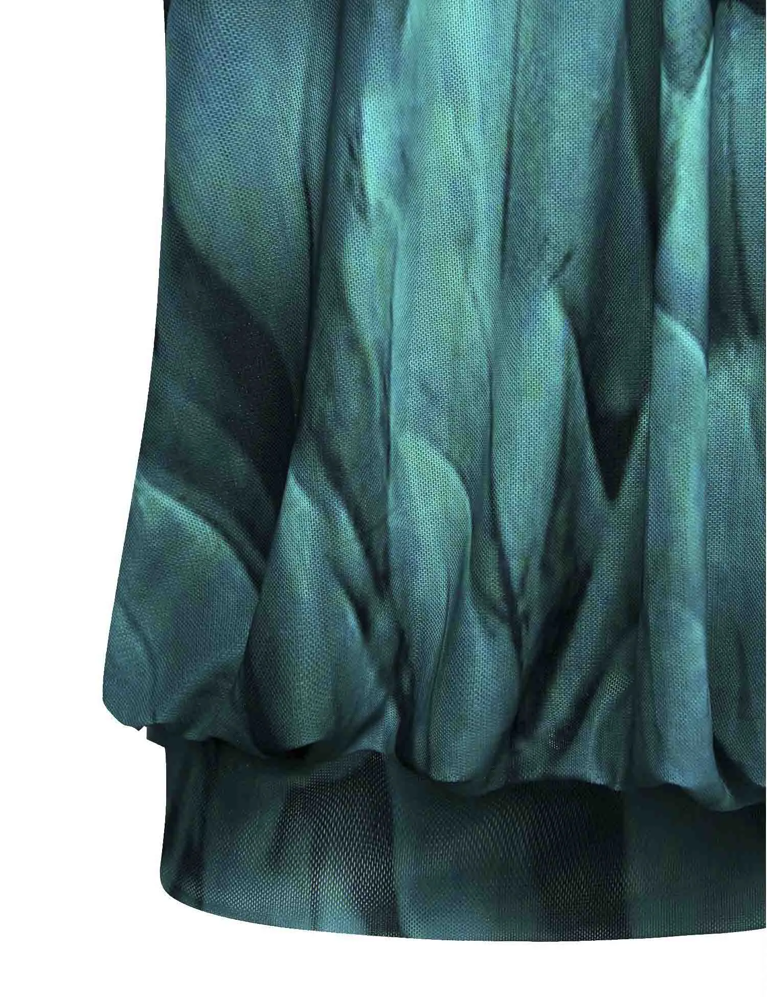 Long Sleeve Scoop Neck Pleated Front  Blouse