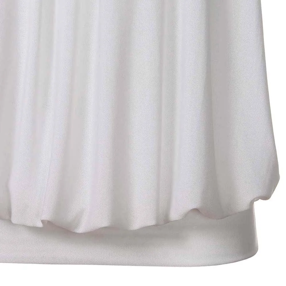 Long Sleeve Scoop Neck Pleated Front  Blouse