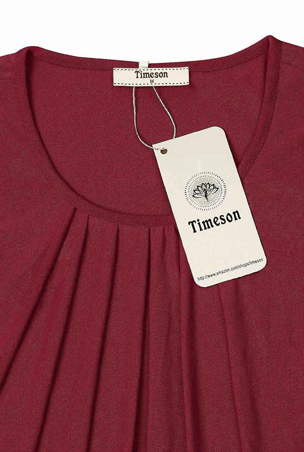 Long Sleeve Scoop Neck Pleated Front  Blouse