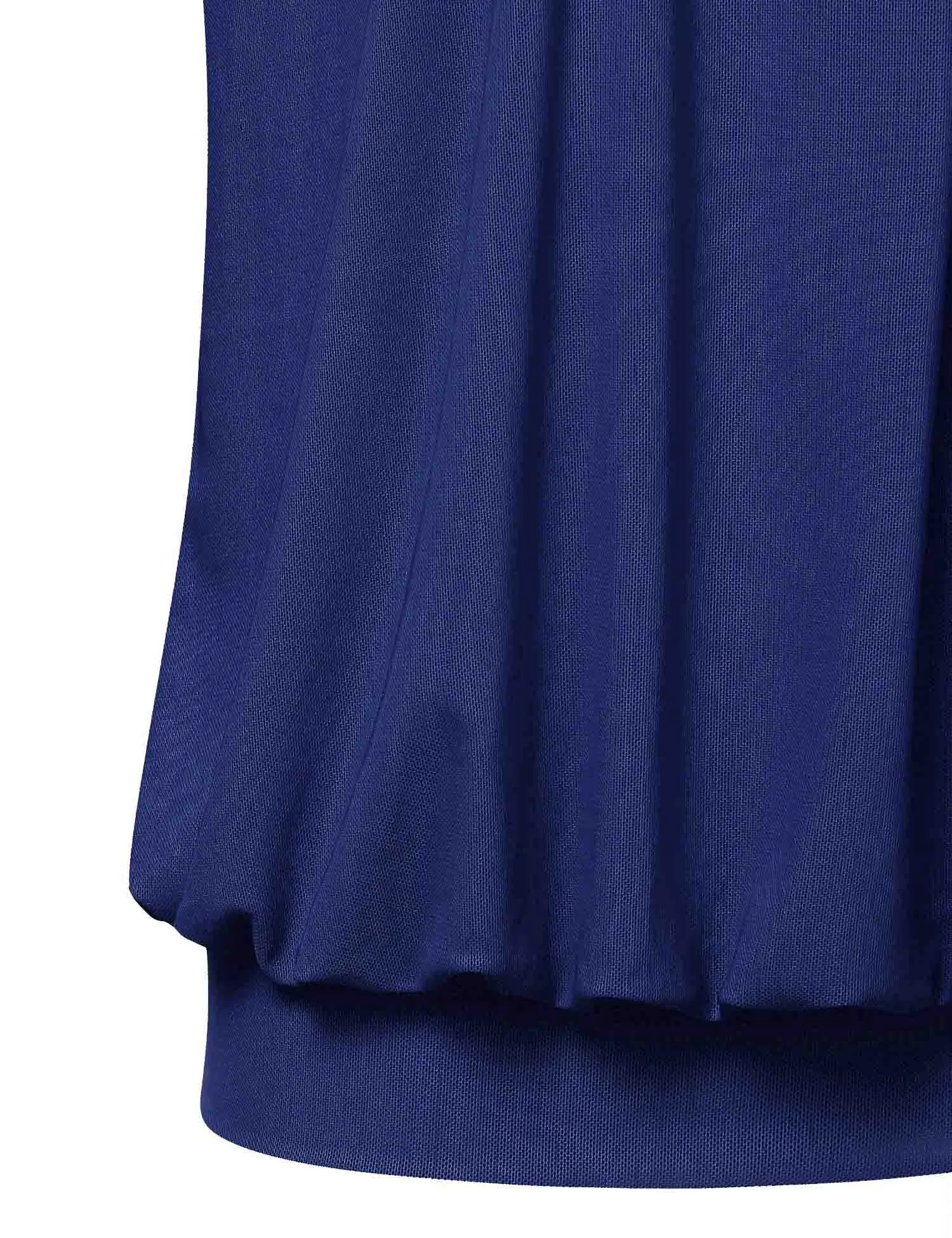Long Sleeve Scoop Neck Pleated Front  Blouse