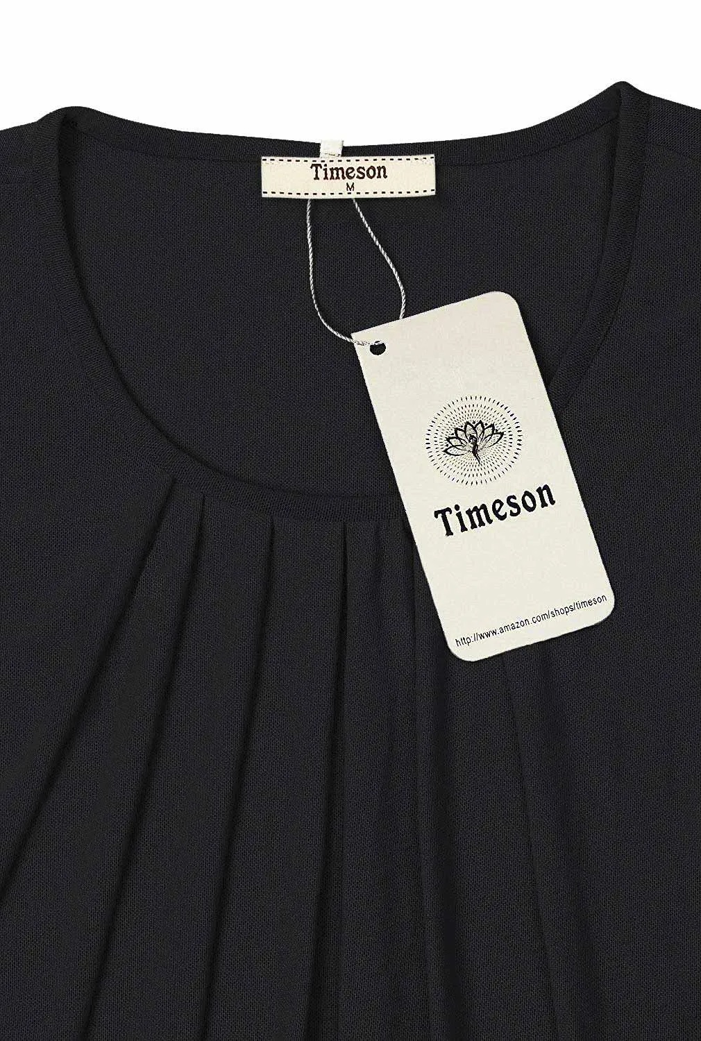 Long Sleeve Scoop Neck Pleated Front  Blouse