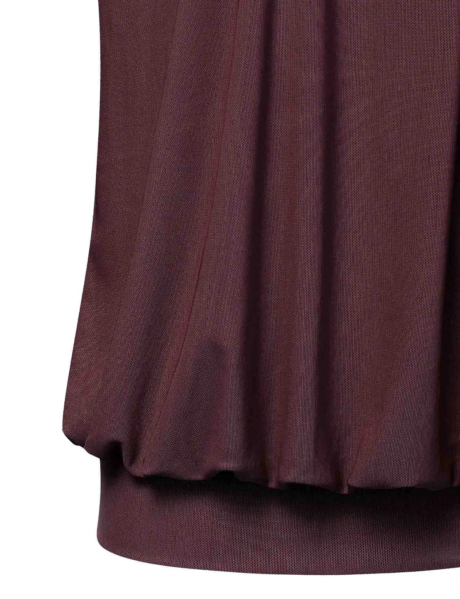 Long Sleeve Scoop Neck Pleated Front  Blouse