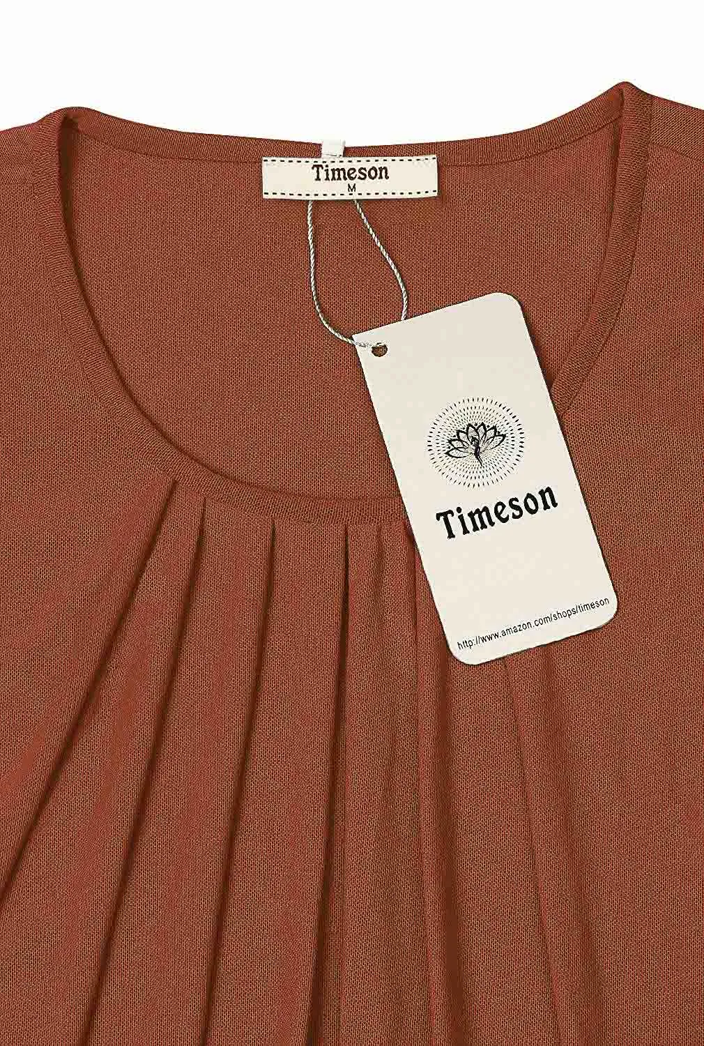 Long Sleeve Scoop Neck Pleated Front  Blouse
