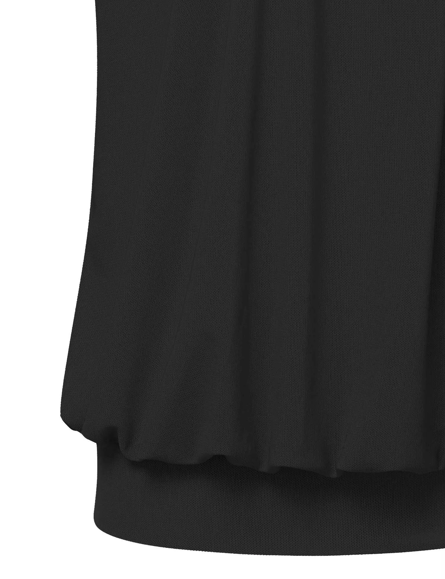 Long Sleeve Scoop Neck Pleated Front  Blouse