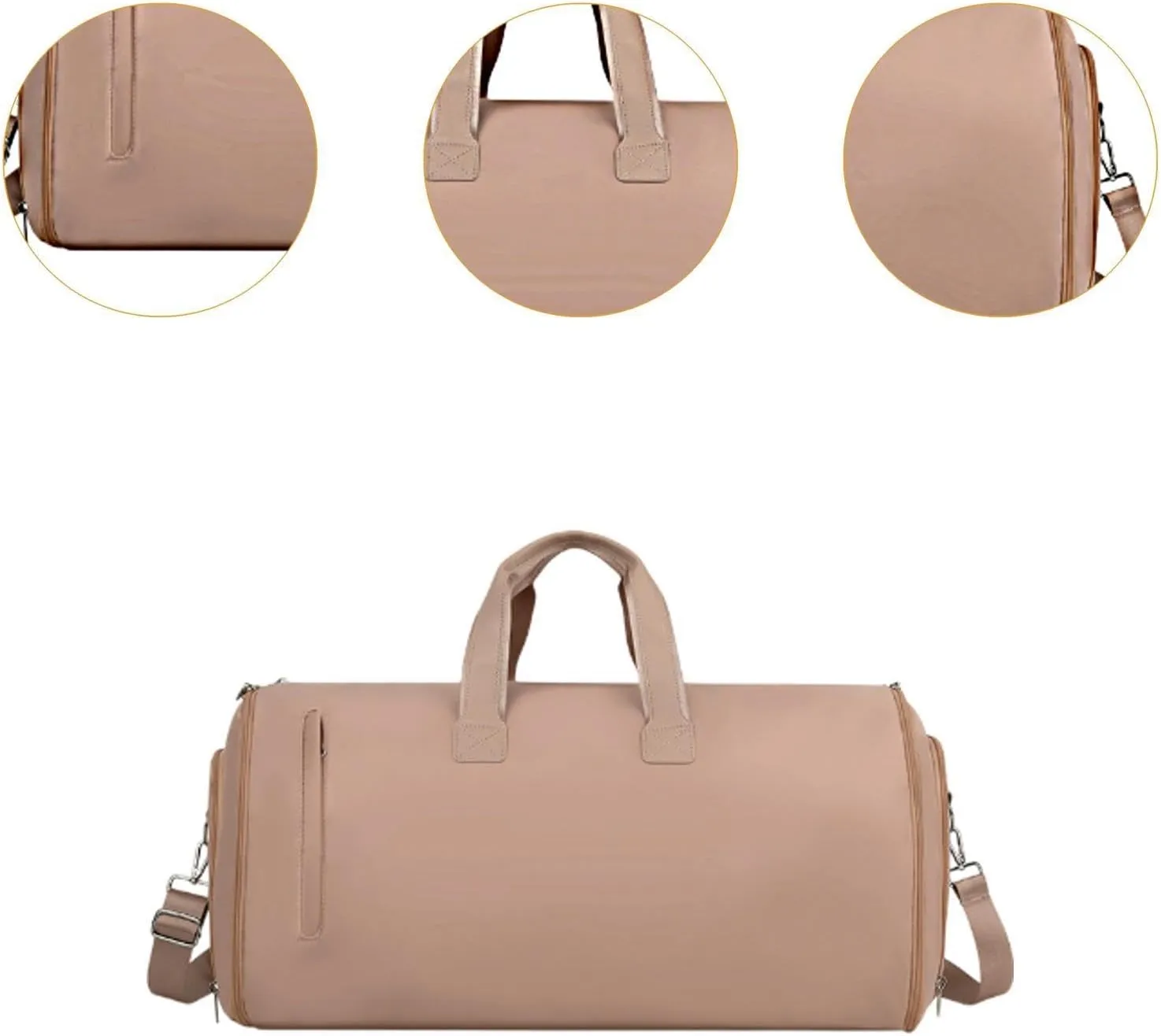 Luggage Bag Leather Duffle Bag for Hiking Holiday Trip Backpacking for Men Women, Brown