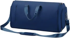 Luggage Bag Leather Duffle Bag for Hiking Holiday Trip Backpacking for Men Women, Dark Blue