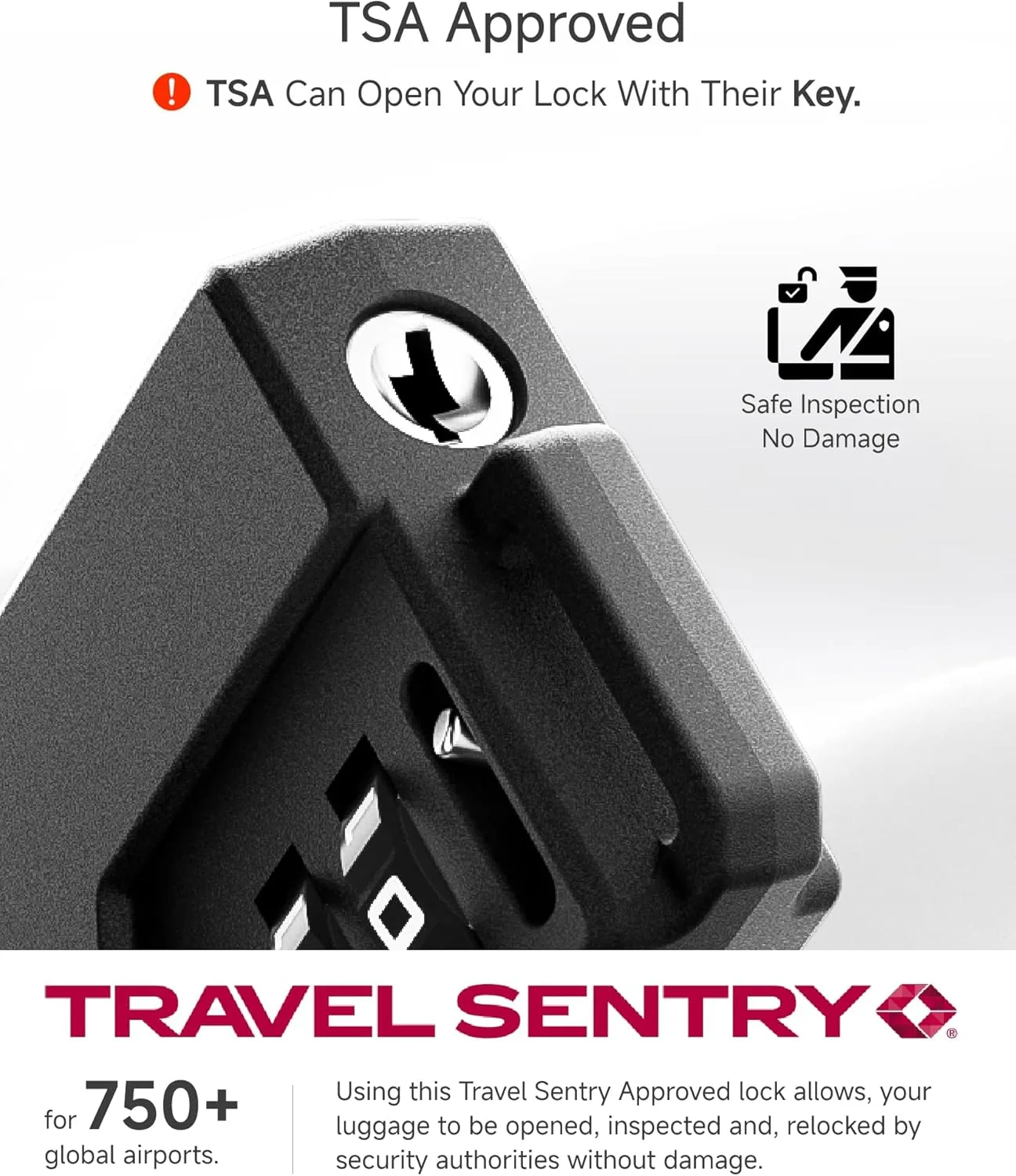 LUGGEX TSA Locks for Luggage, Ultra-Light Combination Lock for Suitcases, Carry-Ons, Backpacks, Gym| Lightweight ABS Cable Lock Set with Gift Box