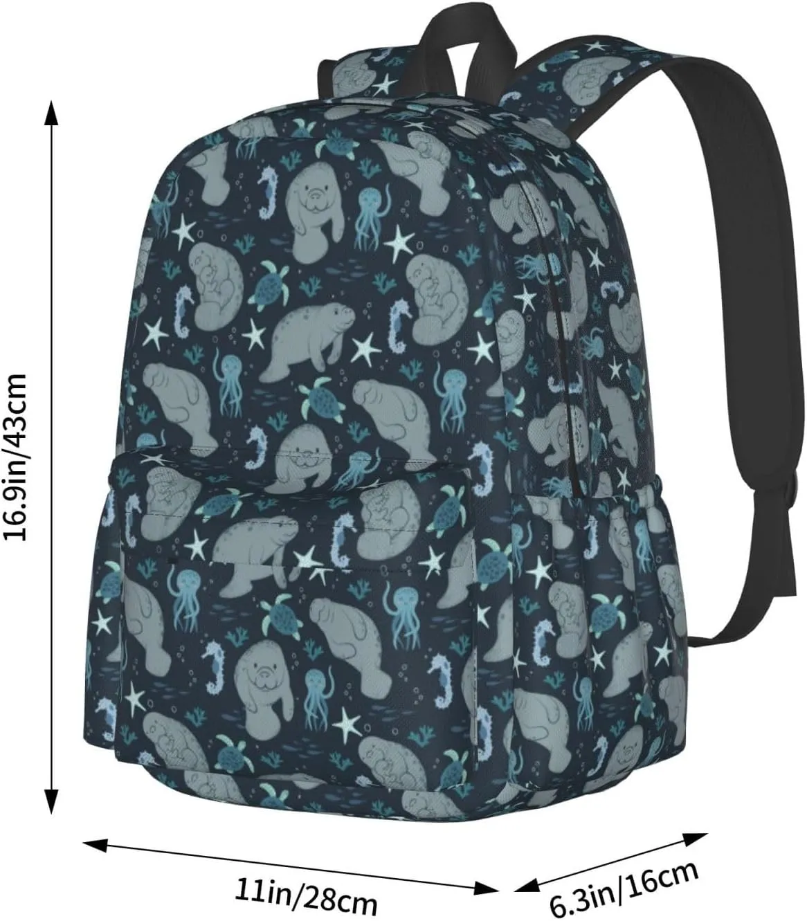 Manatees Backpack Travel Backpack for Women Men Work Laptop backpacks Carry on Backpack Computer Backpack Casual Daypack for Hiking Camping Climbing Gifts