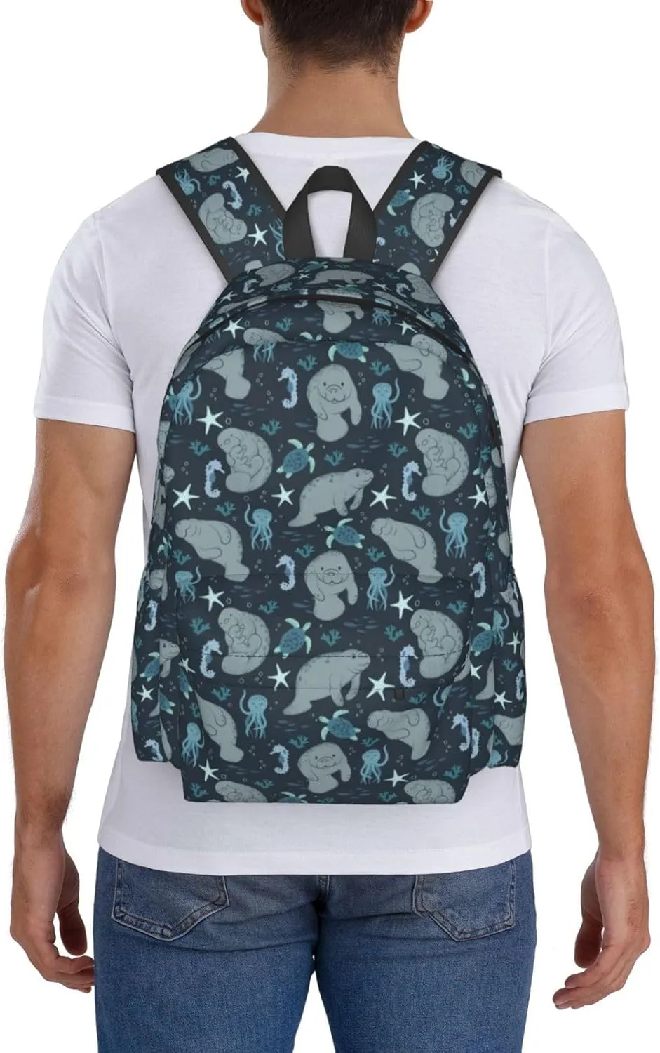 Manatees Backpack Travel Backpack for Women Men Work Laptop backpacks Carry on Backpack Computer Backpack Casual Daypack for Hiking Camping Climbing Gifts
