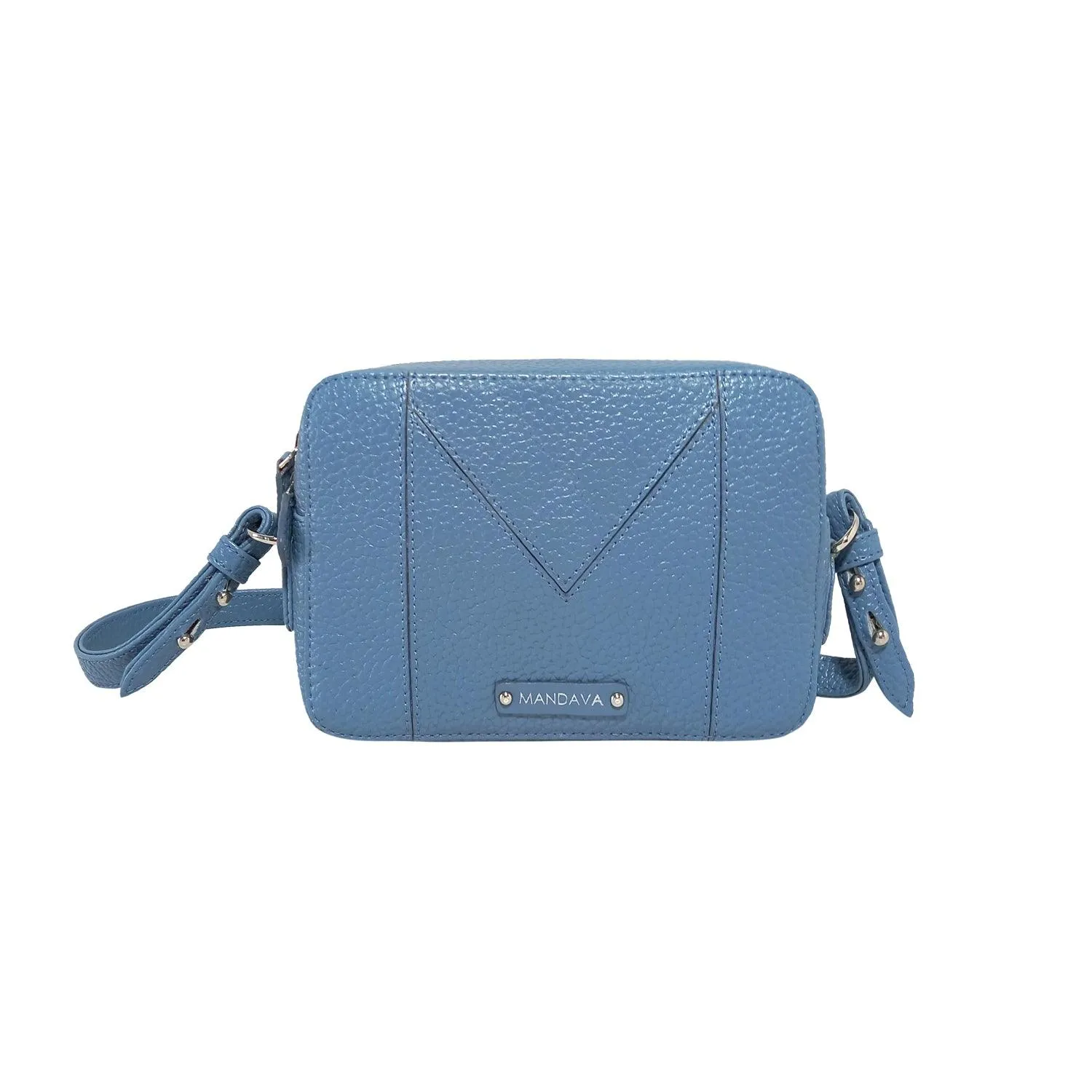 MANDAVA Women's PU Leather Crossbody Bag | Ladies Mini Shoulder Bag with Adjustable & Detachable Strap (Sky Blue)