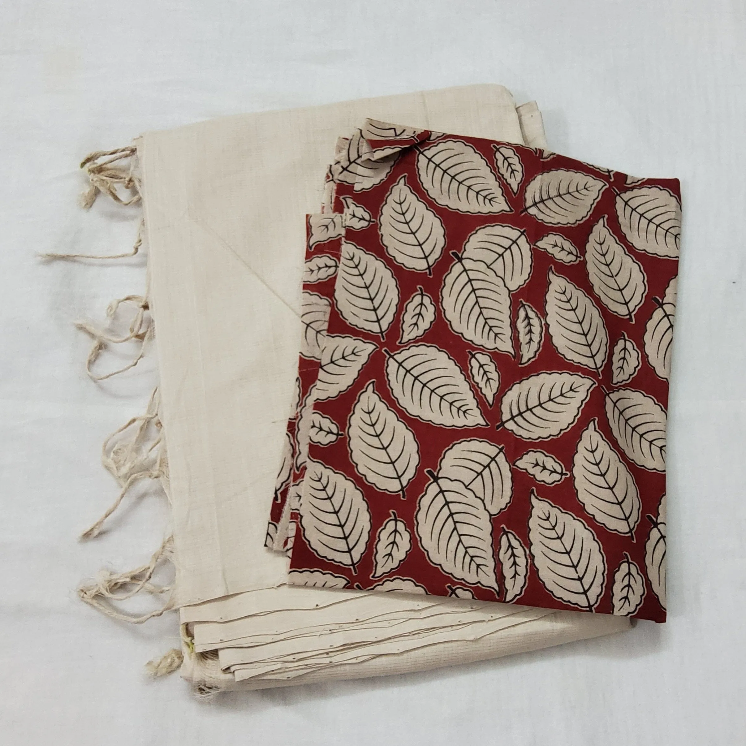 Mangalagiri Hand Woven Cotton Saree with 2 Blouses #