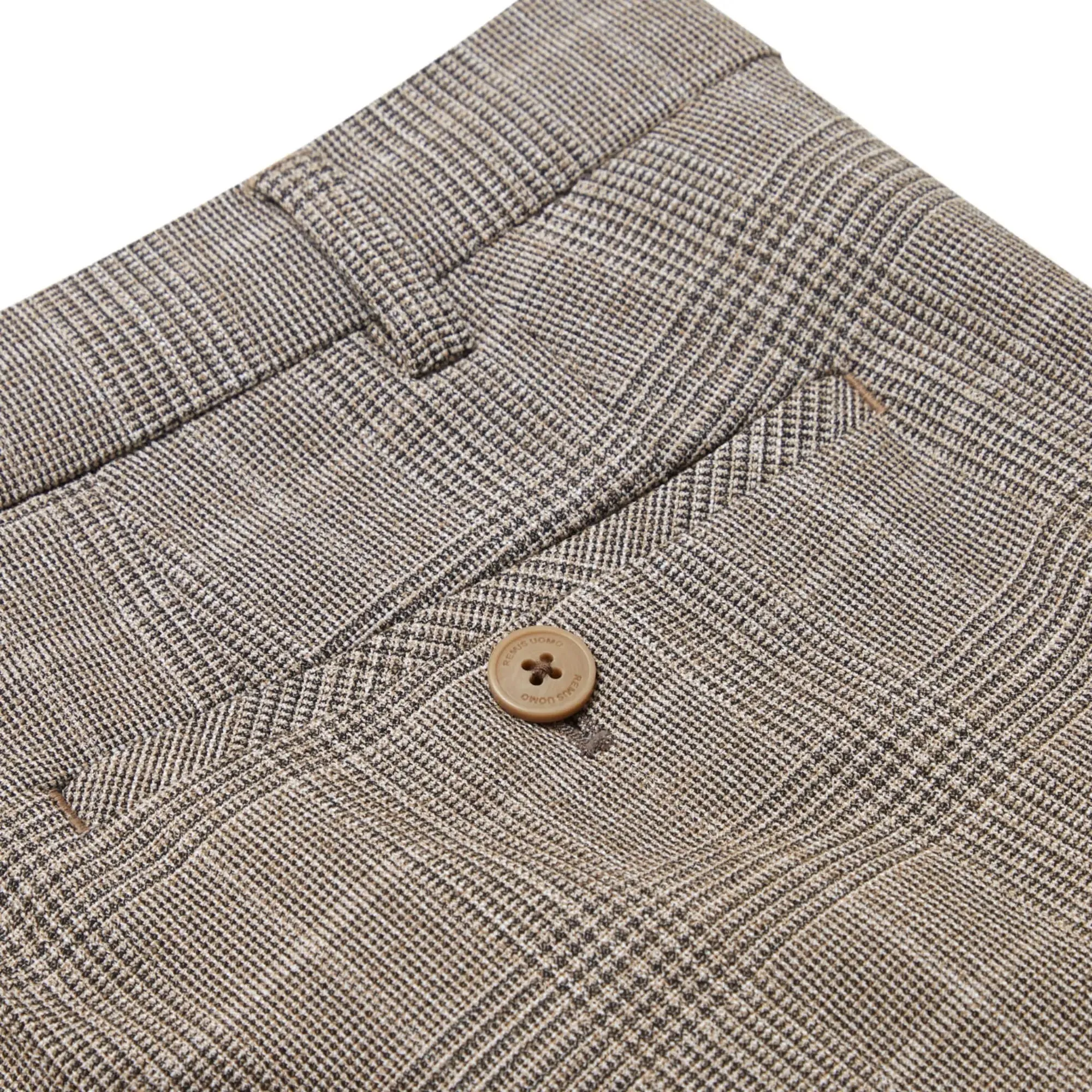 Matteo Prince of Wales Suit Trousers - Brown