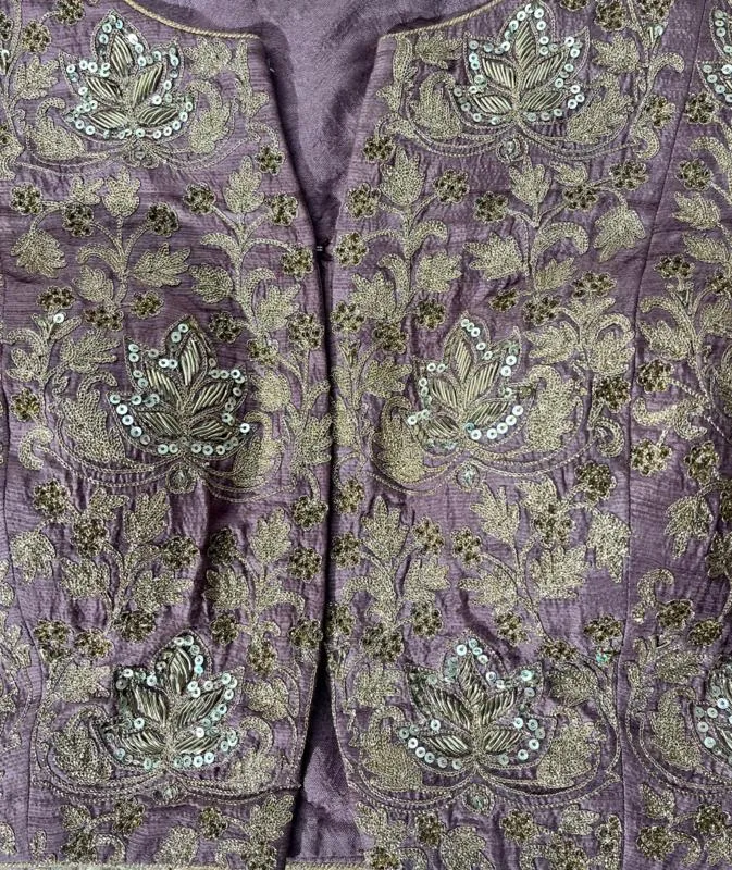 Mauv Blouse with Aari Tari embroidery