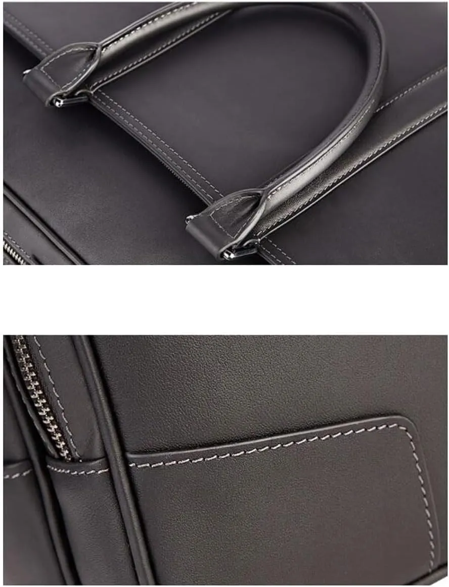 Mens Briefcases Handbags Genuine Leather Messenger Shoulder Bags Laptop Bags Carrying Cases 16Inch