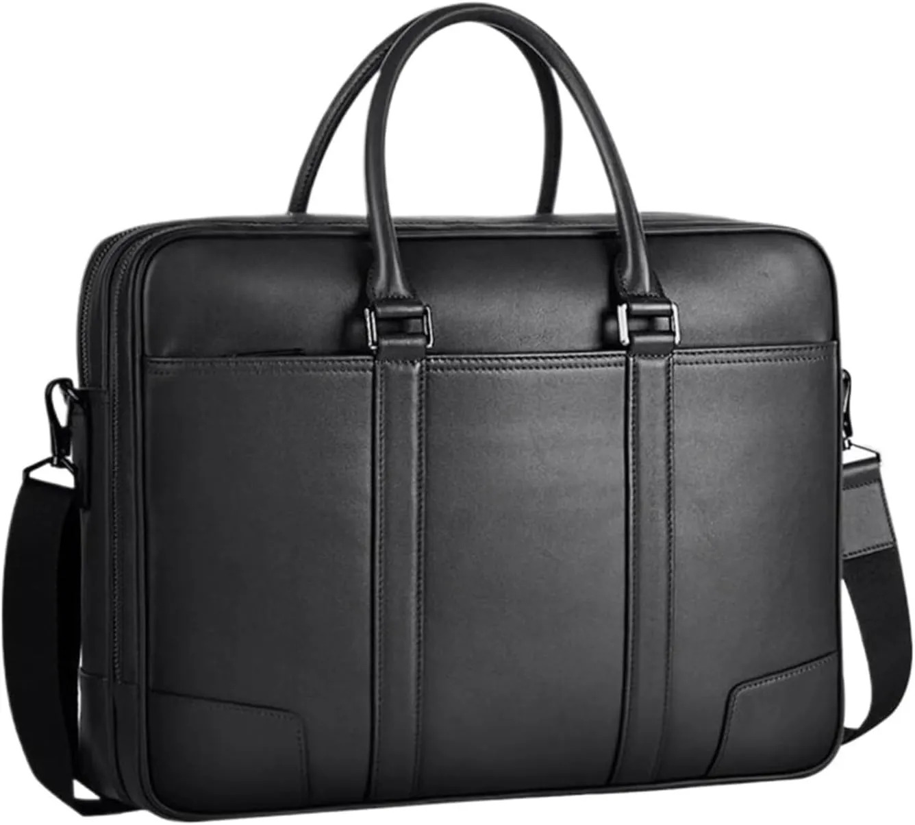 Mens Briefcases Handbags Genuine Leather Messenger Shoulder Bags Laptop Bags Carrying Cases 16Inch