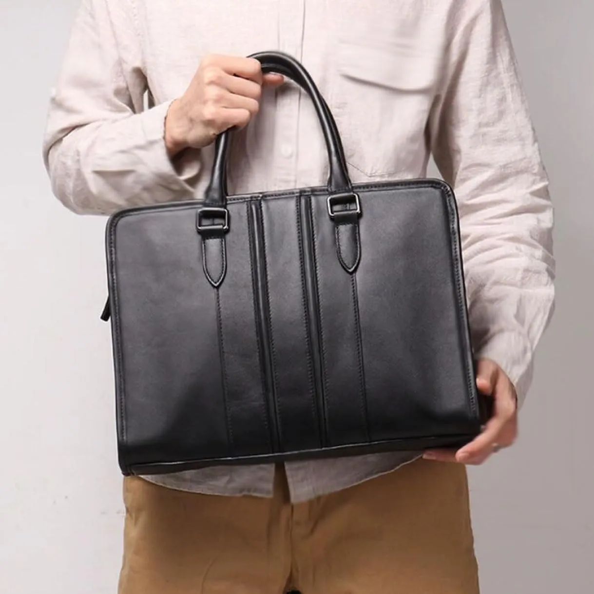 Mens Briefcases Handbags Laptop Bags Computer Carrying Cases Genuine Leather Messenger Shoulder Bags