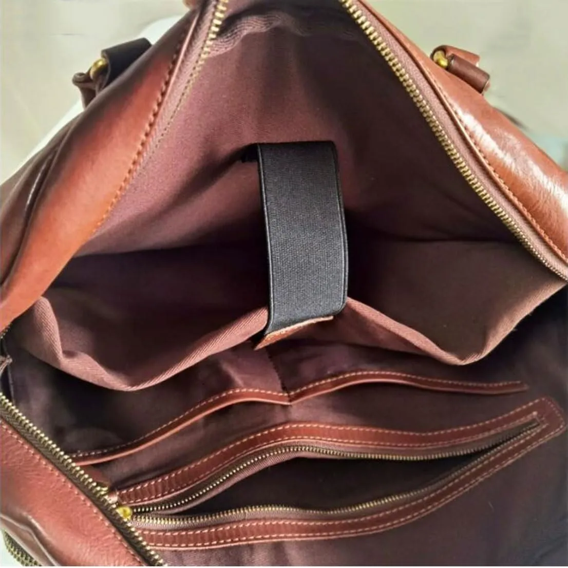 Mens Briefcases Handbags Messenger Shoulder Bags Genuine Leather Carrying Cases Laptop Bags(Brown)
