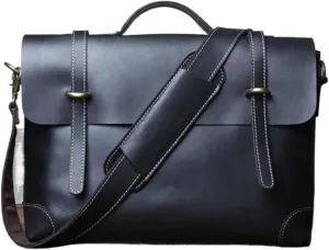 Mens Briefcases Leather Messenger Shoulder Bags Computer Carrying Cases Handbags Laptop Bags 15Inch