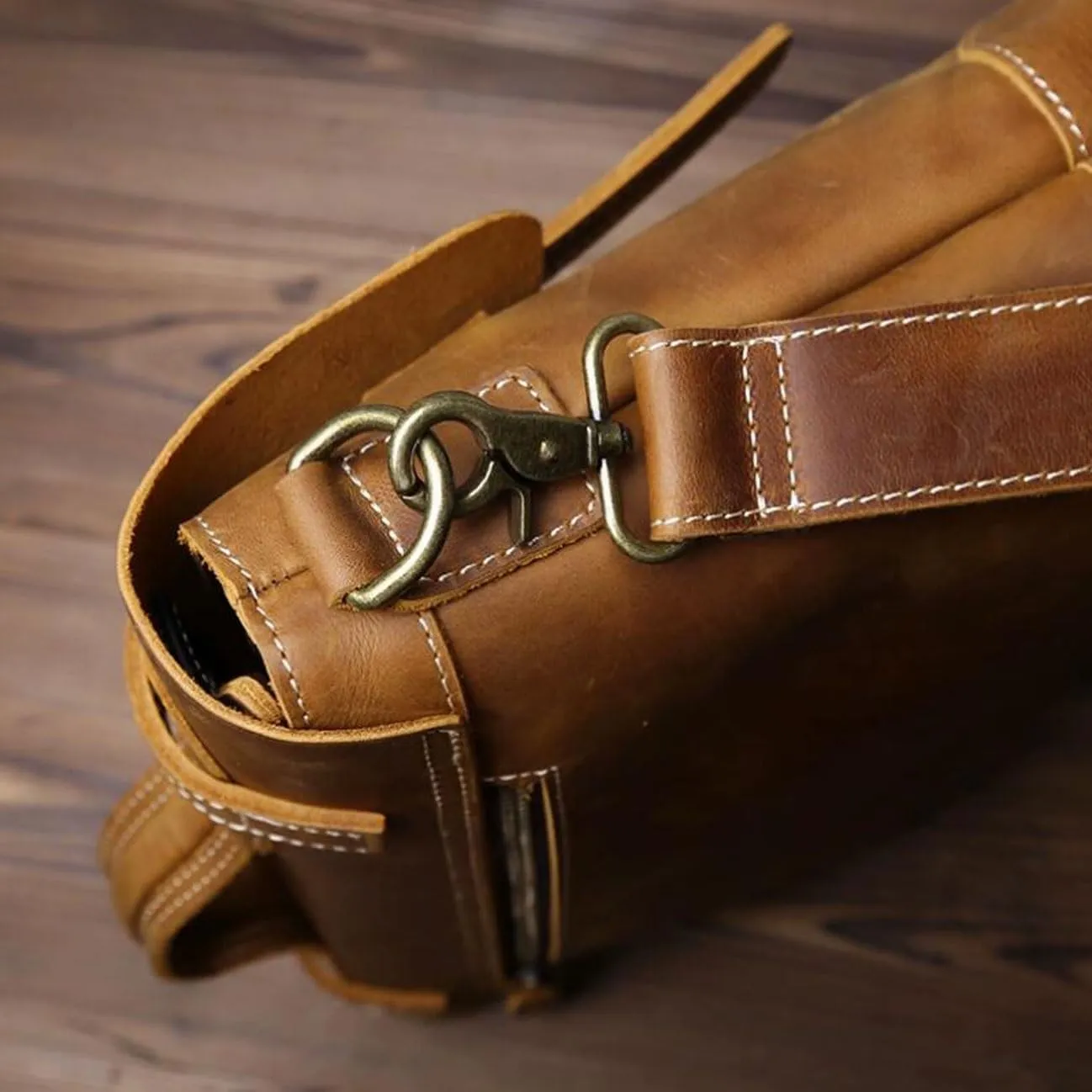 Mens Briefcases Leather Messenger Shoulder Bags Computer Carrying Cases Handbags Laptop Bags 15Inch